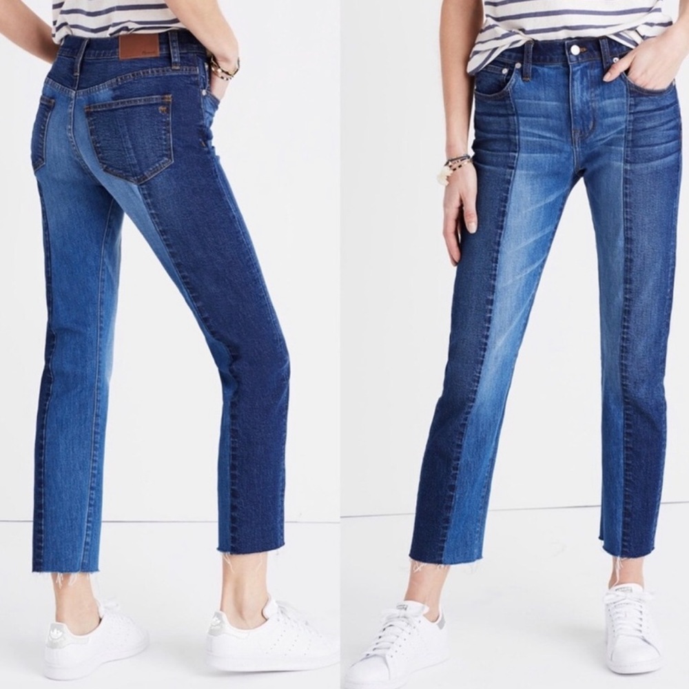 Madewell Cruiser Straight High Rise Crop Two Tone